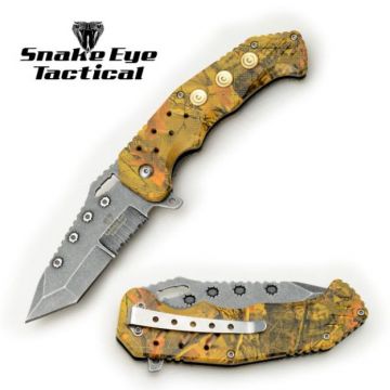 Snake Eye Tactical Yellow-Camo Spring Assist knife SE-1346CM3